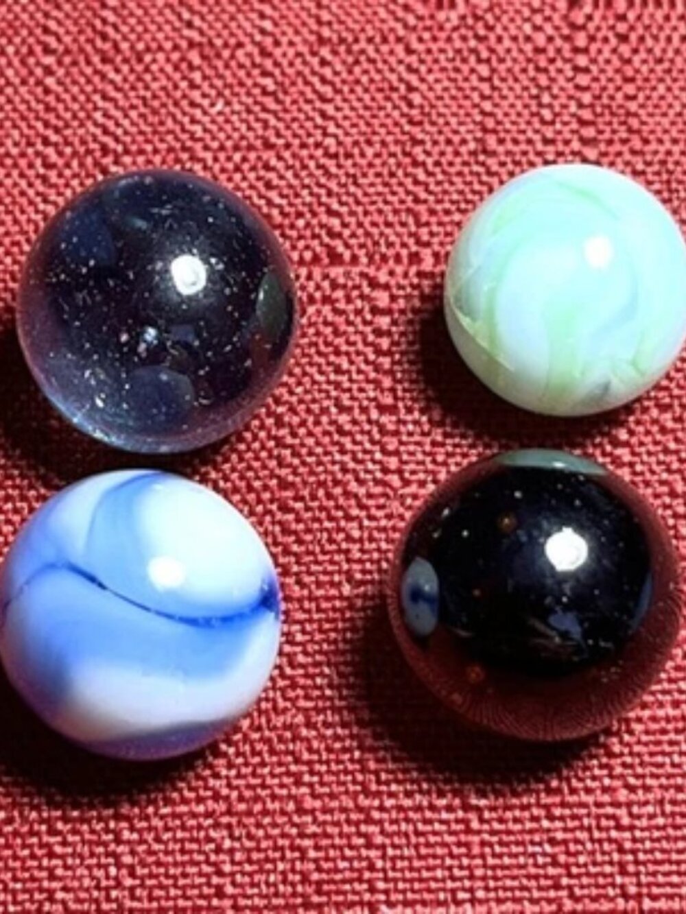 Lot Of 4 Vintage Glass Marbles